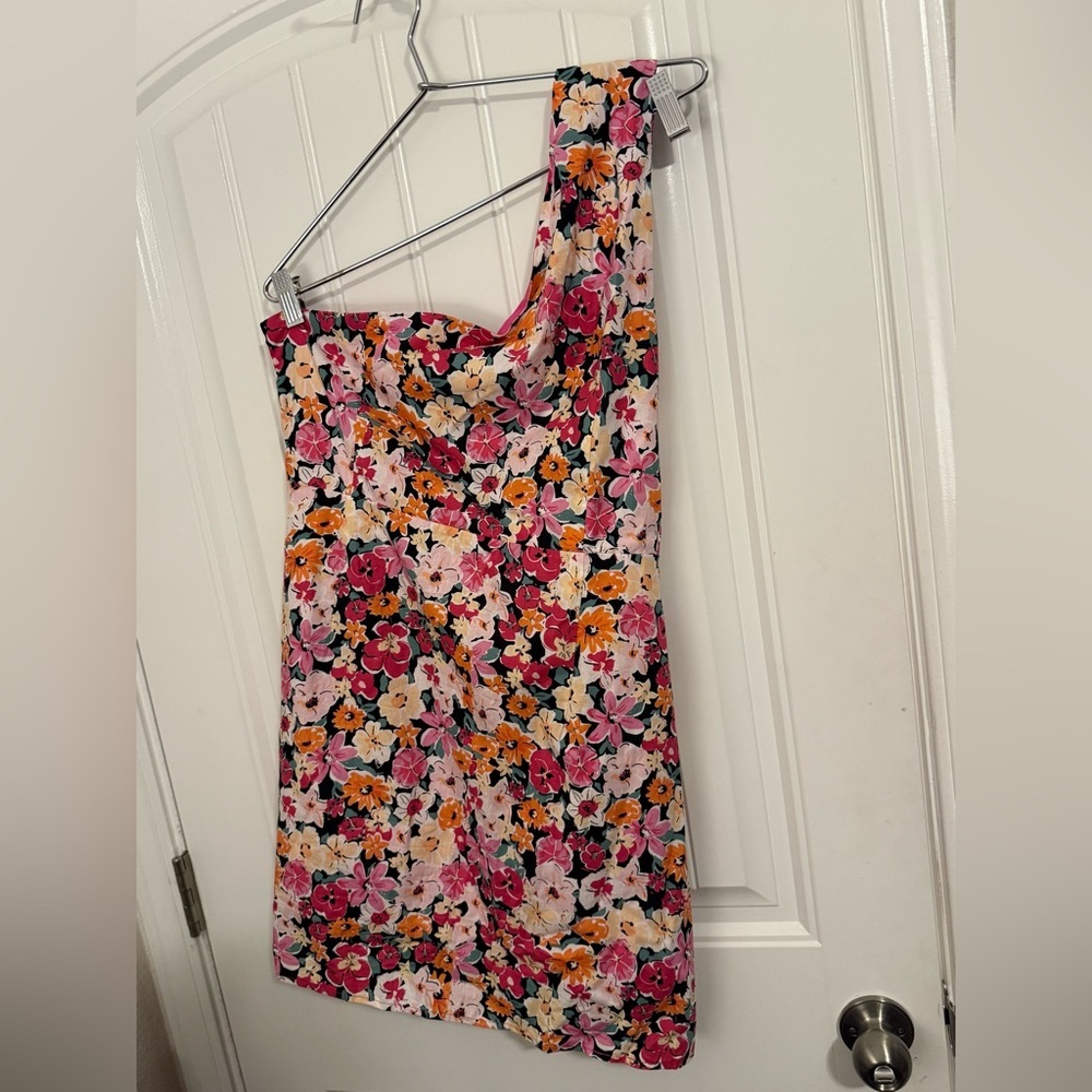 Lulu's Pink Asymmetrical Ruched One-Shoulder Dress - Picture 4 of 16